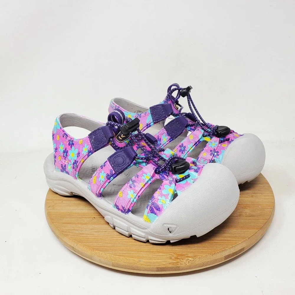 KEEN Sandals Kids 2 Purple Pink Blue Floral Water Sport Hiking Shoes Boys Girls
